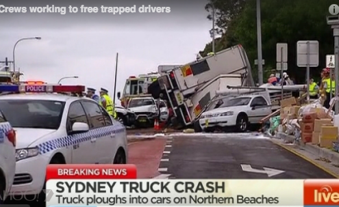 10 Tonne Truck Causes Major Crash in Sydney