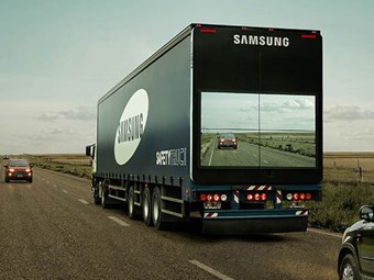 Samsung's Safety Truck on tour in Argentina.