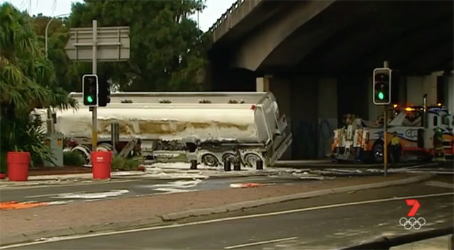 fuel tanker turned over